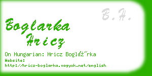 boglarka hricz business card